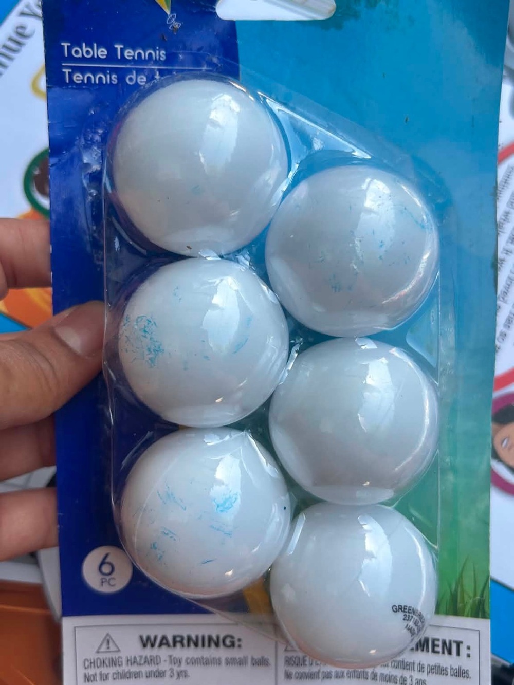 Table Tennis Balls - White (6 Pack)